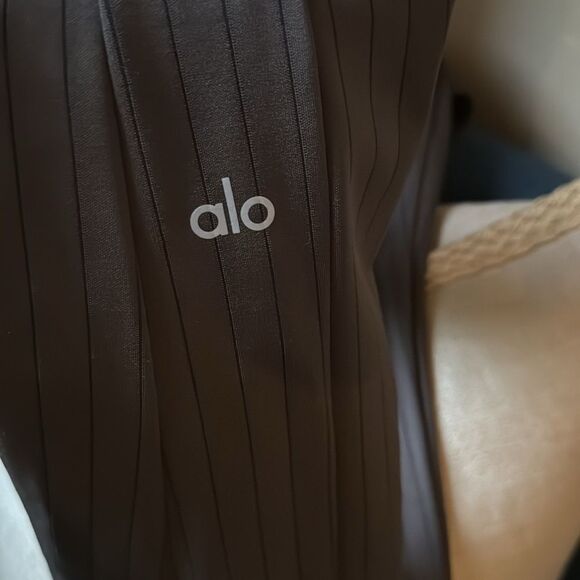 ALO High Waist Pinstripe Zip It Flare Leggings Small - Picture 7 of 8